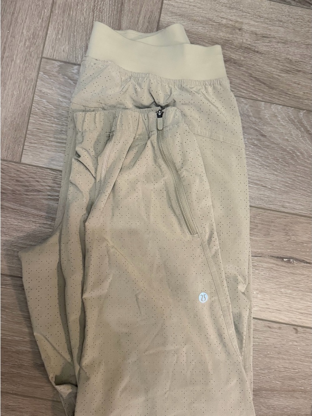 Lululemon Light Beige Perforated Leggings